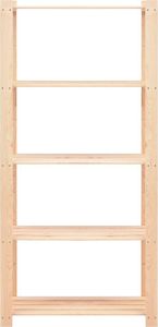 vidaXL Regały z 5 półkami, 2 szt., 80x38x170 cm, sosna FSC, 250 kg 4