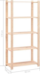 vidaXL Regały z 5 półkami, 2 szt., 80x38x170 cm, sosna FSC, 250 kg 8