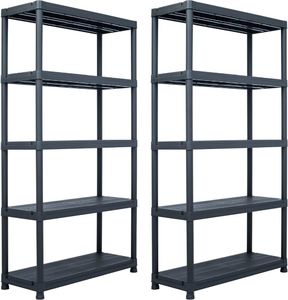 vidaXL Regały magazynowe 2 szt. czarne 250 kg 1