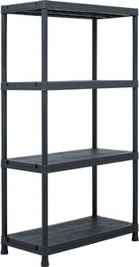 vidaXL Regały magazynowe 5 szt. czarne plastikowe 2