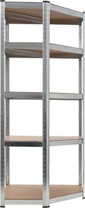vidaXL Regał magazynowy srebrny stal i MDF 2