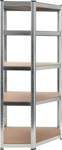 vidaXL Regał magazynowy srebrny stal i MDF 3
