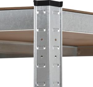 vidaXL Regał magazynowy srebrny stal i MDF 5