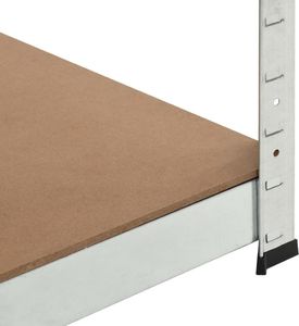 vidaXL Regał magazynowy srebrny stal i MDF 6