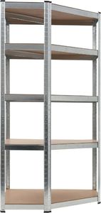 vidaXL Regał magazynowy srebrny 90x90x180 cm stal i MDF 2