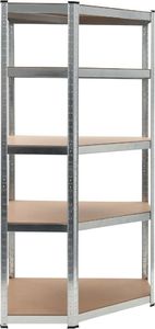 vidaXL Regał magazynowy srebrny 90x90x180 cm stal i MDF 3