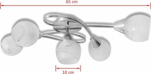 Lampa sufitowa vidaXL Lampa sufitowa ze szkła opalowego dla 5 żarówek E14 7