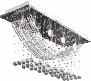 Lampa sufitowa vidaXL Biała lampa sufitowa z błyszczącymi kryształkami, 8 x G9, 29 cm 5