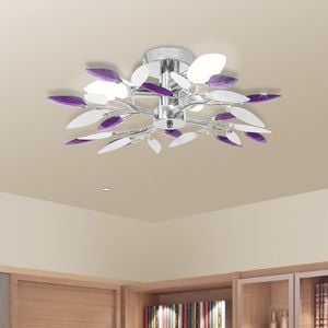 Lampa sufitowa vidaXL Lampa sufitowa, 3 żarówki E14, fioletowa/biała 1