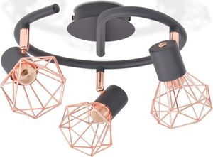 Lampa sufitowa vidaXL Lampa sufitowa z 3 żarówkami E14, czarno-miedziana 2