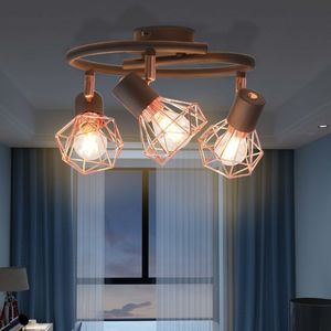 Lampa sufitowa vidaXL Lampa sufitowa z 3 żarówkami E14, czarno-miedziana 3