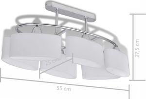Lampa sufitowa vidaXL Lampa sufitowa z kloszami elipsoidalnymi, 2 szt., E14 7