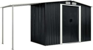 vidaXL szopa ogrodowa z drzwiami przesuwnymi, antracyt, 386x131x178 cm (144026) 1