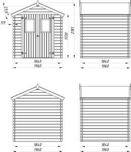 vidaXL Szopa ogrodowa, drewno, 2x2 m, 19 mm 8
