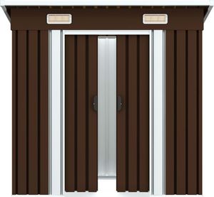 vidaXL Szopa ogrodowa stalowa brązowa 194x121x181 cm(47027) 5