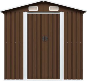 vidaXL Szopa ogrodowa stalowa brązowa 204x132x186 cm (47029) 4