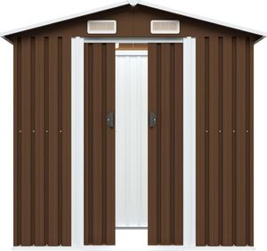 vidaXL Szopa ogrodowa stalowa brązowa 204x132x186 cm (47029) 5