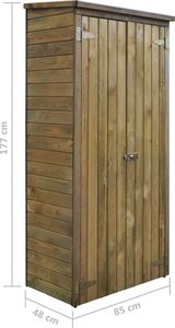 Szafa ogrodowa vidaXL 85x48x177 cm drewno sosnowe FSC 45138 5