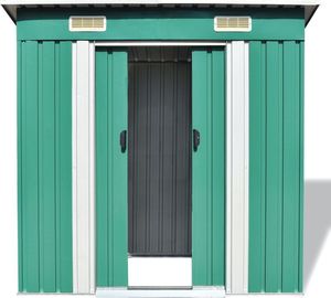 vidaXL Szopa ogrodowa metalowa zielona 190x124x181 cm (42908) 4