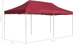 vidaXL Profesjonalny, składany namiot imprezowy, 6 x 3 m, czerwony 8