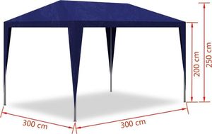 vidaXL Namiot ogrodowy, imprezowy 3x3, niebieski 4