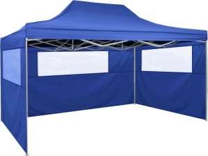 vidaXL Rozkładany namiot z 3 ściankami, 3 x 4,5 m, niebieski 1