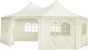 vidaXL Namiot imprezowy, ośmiokątny, kremowy, 6 x 4,4 x 3,5 m 1