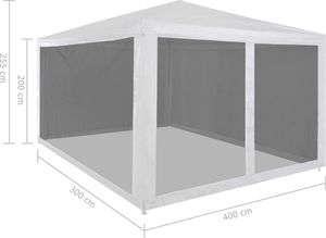 vidaXL Rozkładany namiot imprezowy z 4 siatkowymi ściankami, 4x3 m 6