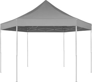 vidaXL Szesciokątny namiot ogrodowy szary 3,6x3,1 m 1