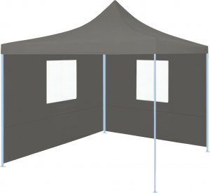 vidaXL Rozkładany namiot imprezowy z 2 ściankami, 3x3 m, antracytowy 1
