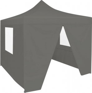 vidaXL Rozkładany namiot imprezowy z 4 ściankami, 3x3 m, antracytowy 1