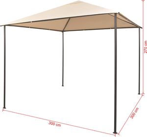 vidaXL Altana/namiot ogrodowy, 3x3 m, stal, beżowy 8