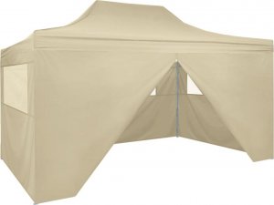 vidaXL Rozkładany namiot z 4 ścianami bocznymi 3x4,5 m, kremowy 1