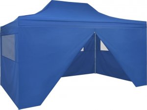 vidaXL Rozkładany namiot, pawilon z 4 ścianami, 3 x 4,5 m, niebieski 1