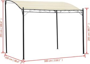 vidaXL Zadaszenie ogrodowe, tkanina, kolor kremowy 5