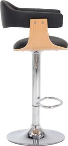 vidaXL Stołki barowe, 2 szt., czarne, gięte drewno i sztuczna skóra 4