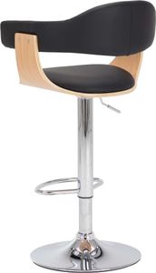 vidaXL Stołki barowe, 2 szt., czarne, gięte drewno i sztuczna skóra 5