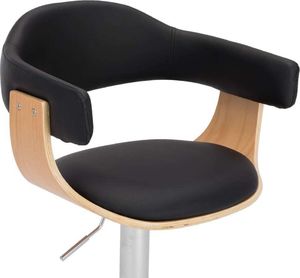 vidaXL Stołki barowe, 2 szt., czarne, gięte drewno i sztuczna skóra 6