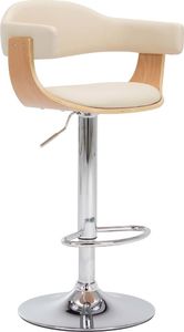 vidaXL Stołki barowe, 2 szt., kremowe, gięte drewno i sztuczna skóra 2