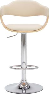 vidaXL Stołki barowe, 2 szt., kremowe, gięte drewno i sztuczna skóra 3