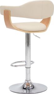 vidaXL Stołki barowe, 2 szt., kremowe, gięte drewno i sztuczna skóra 4