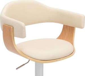 vidaXL Stołki barowe, 2 szt., kremowe, gięte drewno i sztuczna skóra 6