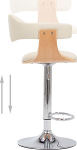 vidaXL Stołki barowe, 2 szt., kremowe, gięte drewno i sztuczna skóra 8