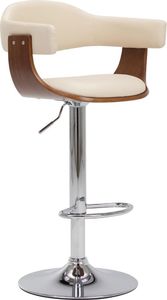 vidaXL Stołki barowe, 2 szt., kremowe, gięte drewno i sztuczna skóra 2