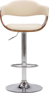 vidaXL Stołki barowe, 2 szt., kremowe, gięte drewno i sztuczna skóra 3