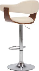 vidaXL Stołki barowe, 2 szt., kremowe, gięte drewno i sztuczna skóra 4