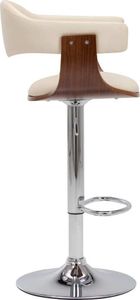 vidaXL Stołki barowe, 2 szt., kremowe, gięte drewno i sztuczna skóra 5