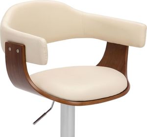 vidaXL Stołki barowe, 2 szt., kremowe, gięte drewno i sztuczna skóra 6