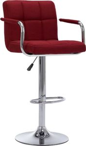 vidaXL Krzesło barowe, kolor wina, tapicerowane tkaniną 1