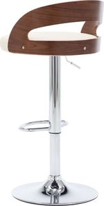 vidaXL Krzesła barowe, 2 szt., kremowe, ekoskóra i gięte drewno 6